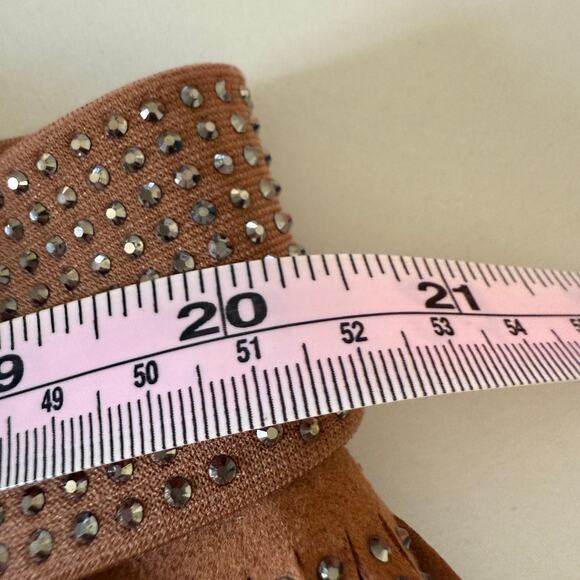 NYLON apparel Western Cowgirl Studded Sparkly Faux Suede Fringe Skirt W/Belt 3XL - Picture 7 of 8